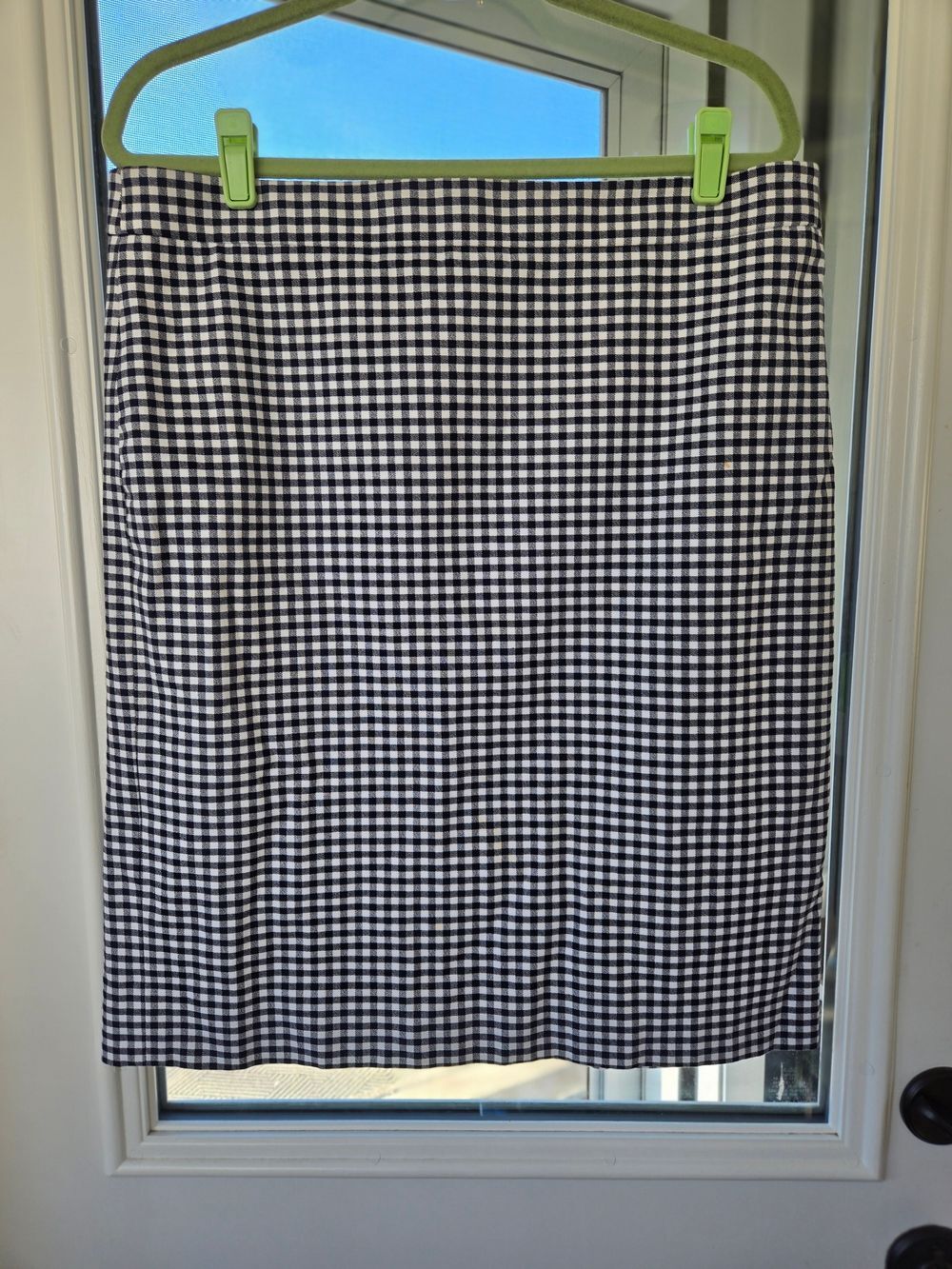 J. Crew No. 2 Navy and White Gingham Lined Pencil Skirt Women's 14